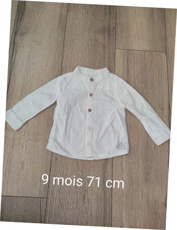 Chemise blanche mon premier major 9 mois