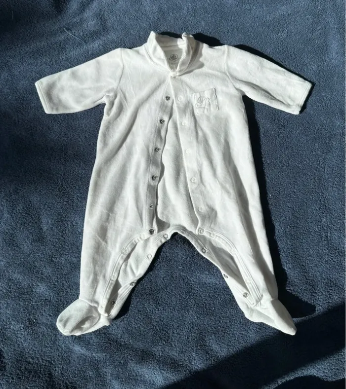 Pyjama velours blanc 3 mois
