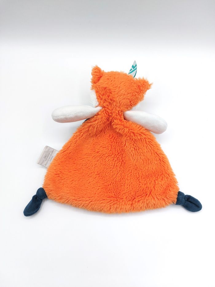 Doudou plat renard Tiwipi orange blanc Doudou et Compagnie rond plumes - photo numéro 2