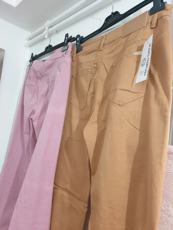 2 Pantalons Droits Coton Elasthane Renatto Bene Taille 42 - photo numéro 6