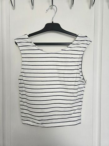 Crop-top Pimkie rayé blanc et bleu marine - Taille S - Excellent état