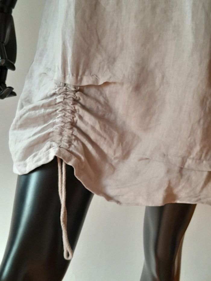 Robe en lin grise Longeur genoux col rond - photo numéro 9