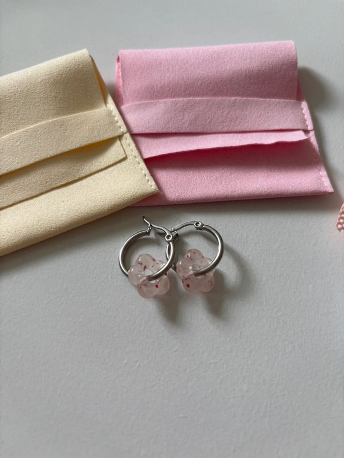 Créole pendentif fleur