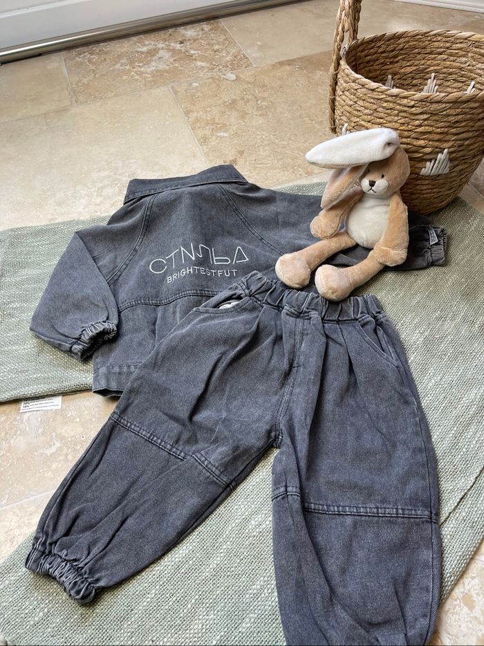 Ensemble sportwear garçon – veste en jean, pantalon cargo et pull manches longues - photo numéro 4