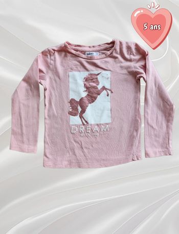 T-shirt haut manches longues fille 5 ans