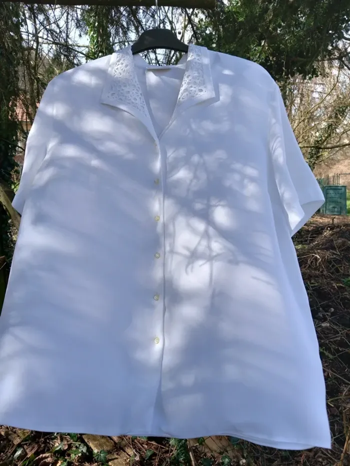 Chemisier blanc manche courte erfo exclusif taille 46