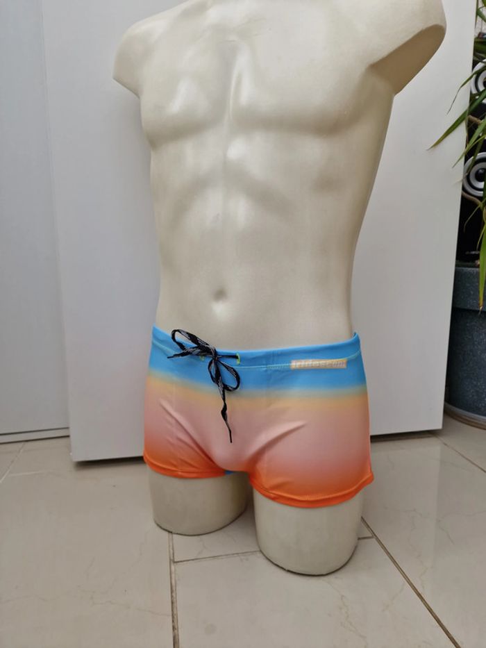 Maillot De Bain Dégradé Bleu Clair Jaune Orange Taille S - photo numéro 4