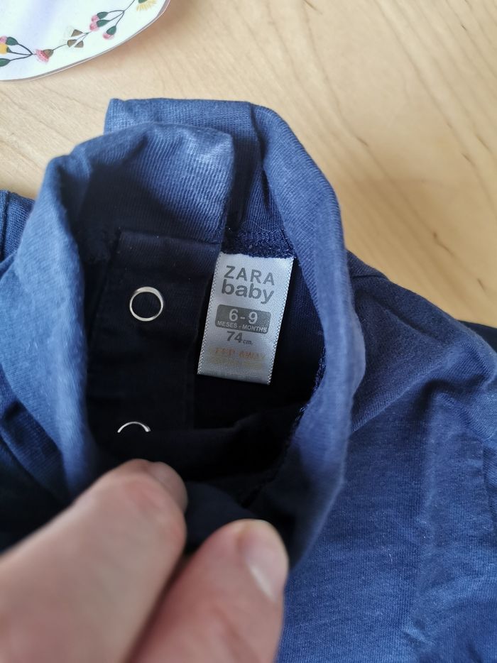 Lot de 2 sous pull marine bébé garçon 6/9mois zara tbe - photo numéro 4