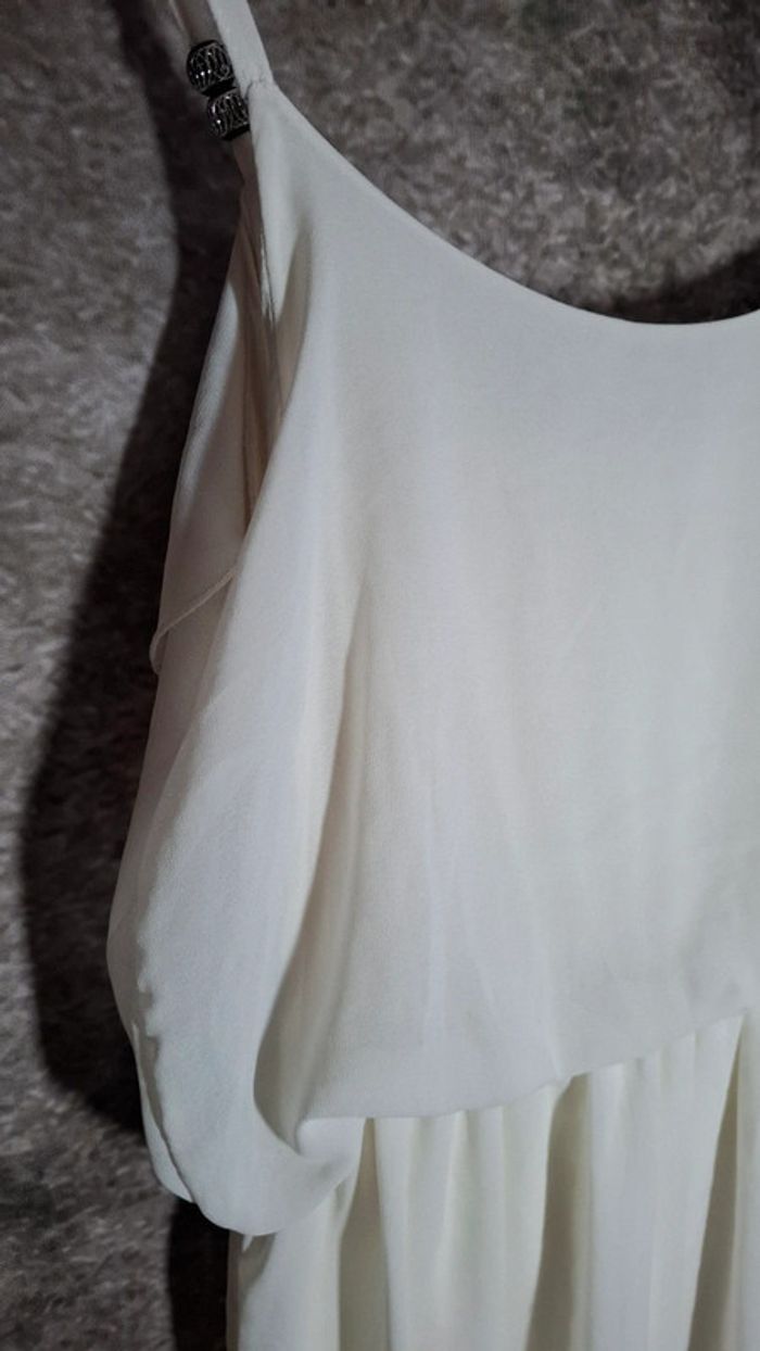 Robe crème fluide perles argentées - photo numéro 10
