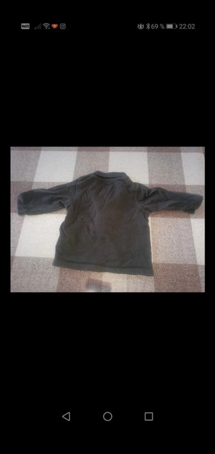 Polo Manches longues gris 9 mois Kiabi - photo numéro 3