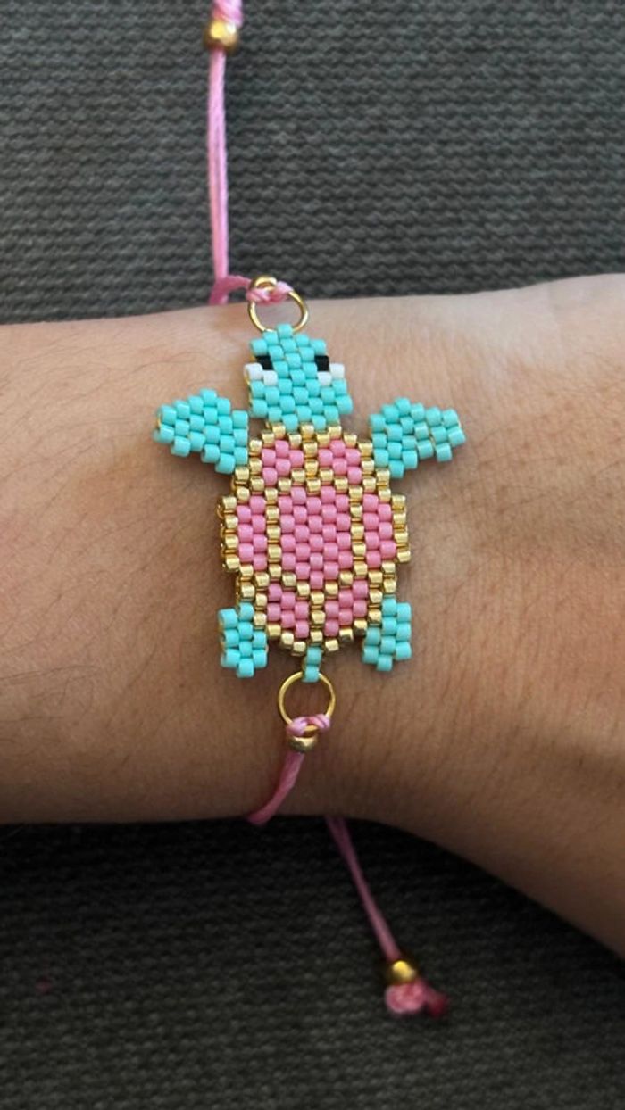 Bracelet tissé en perles tortue 🐢 - photo numéro 2