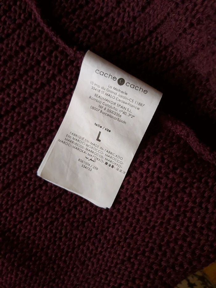 🦋 Veste Aubergine Cache cache L - photo numéro 6