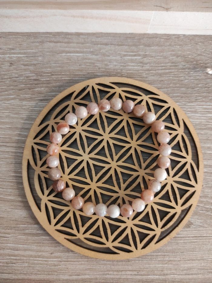 📿 Bracelet en pierre de soleil – Perles 6 mm (élastique) - photo numéro 2