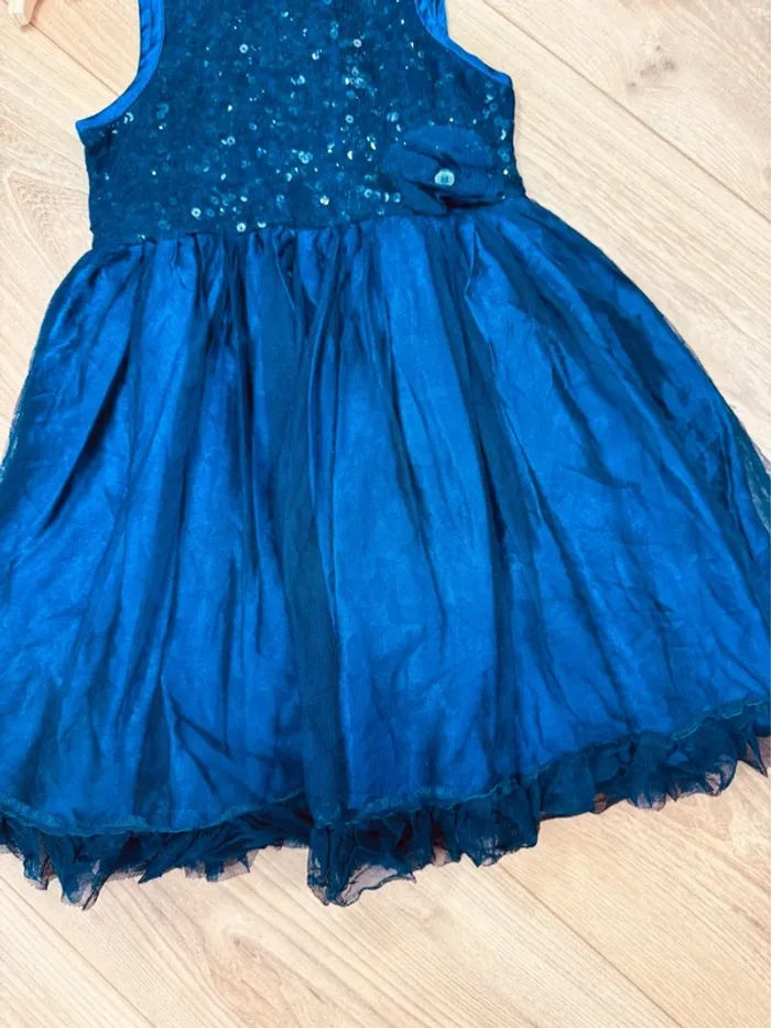 Taille 4 ans Robe de cérémonie fille Orchestra bleu marine * sequins tulle * 🪻 - photo numéro 4