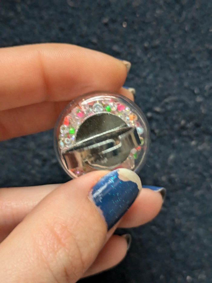 Bague en verre ronde style pylônes - photo numéro 3