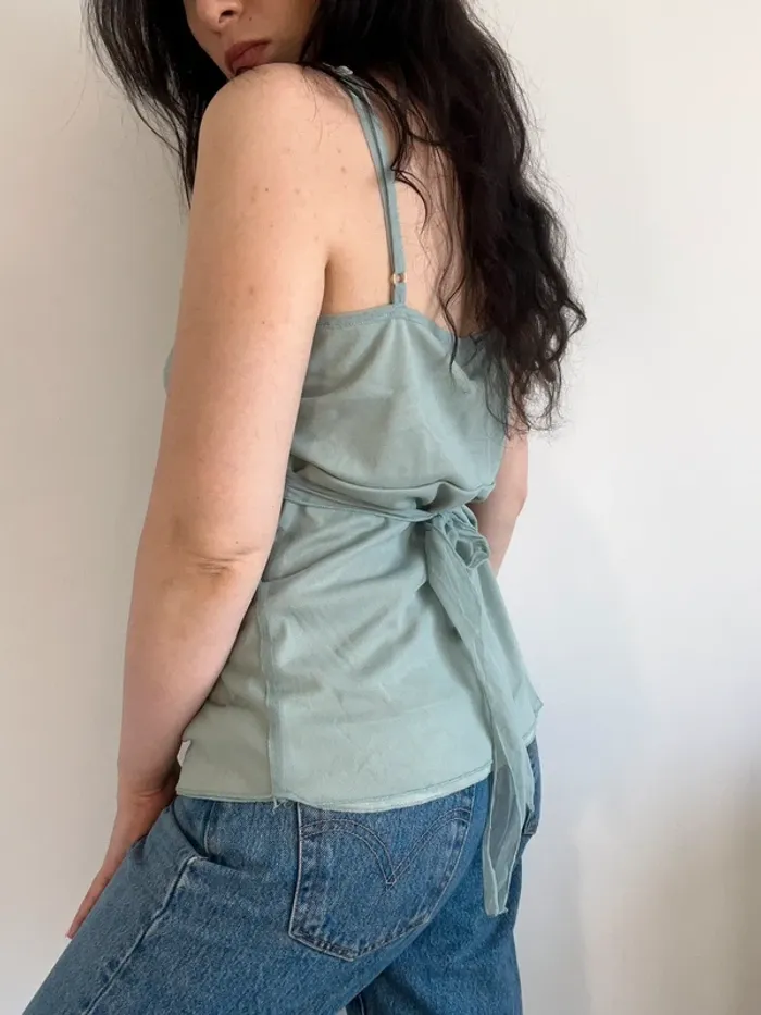 Haut bleu pastel à perles y2k taille XL 🦋 - photo numéro 7
