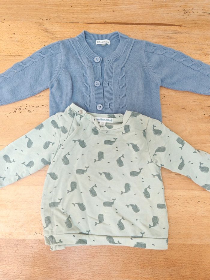 Lot de 2 gilets plutôt légers mixte 3 mois