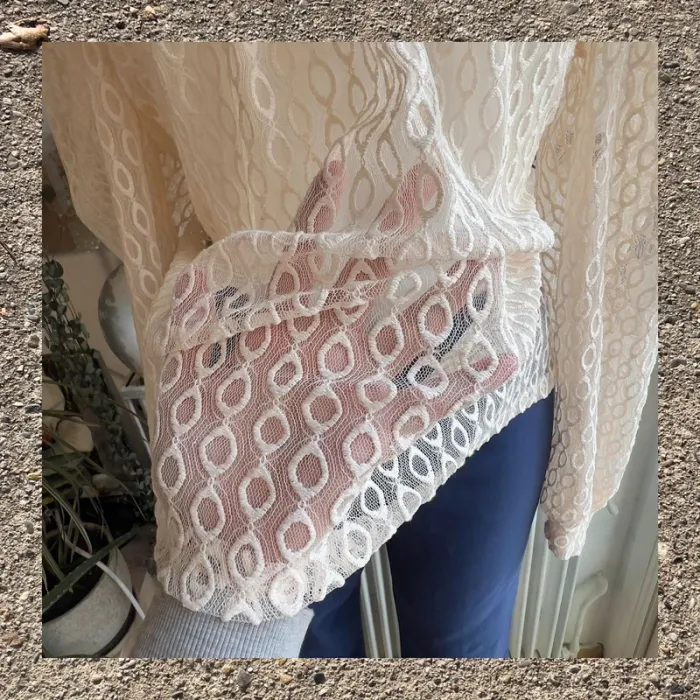 Blouse crème en dentelle ZARA 🤍 style bohème - photo numéro 3