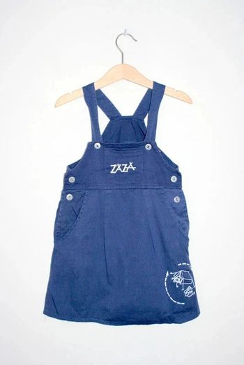 Robe à bretelles bleu marine avec inscription ZAZA