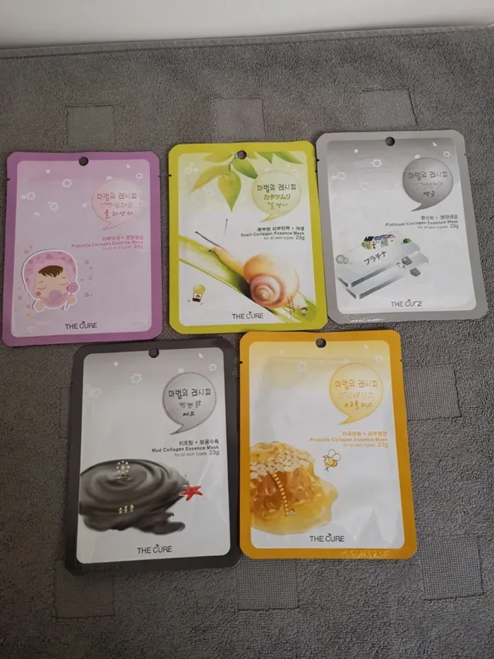 Lot de 5 masques visage