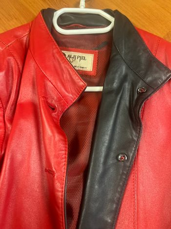 Veste cuir femme rouge