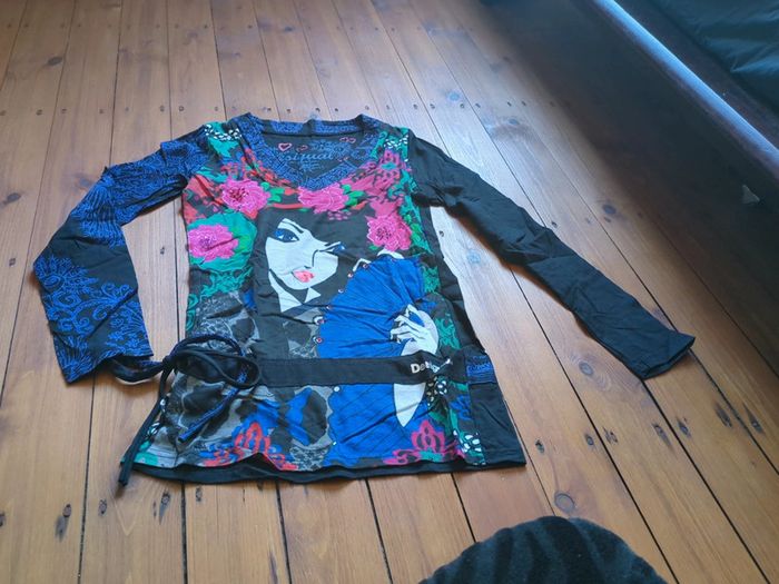 T-shirt Desigual manches longues neuf L femme ase chine Japon