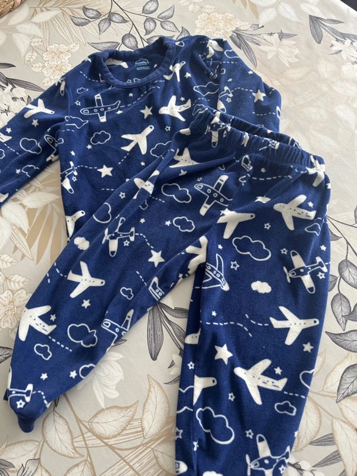Pyjama bleu/blanc 12/18 mois - photo numéro 2