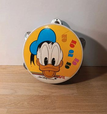 Jouet vintage tambourin Disney Donald