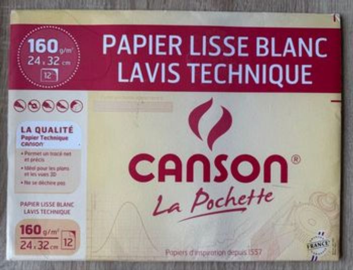 6 papier Canson, 2 papier carte à gratter