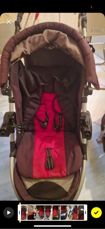 Poussette 3 roue avec sa nacelle et son cosy