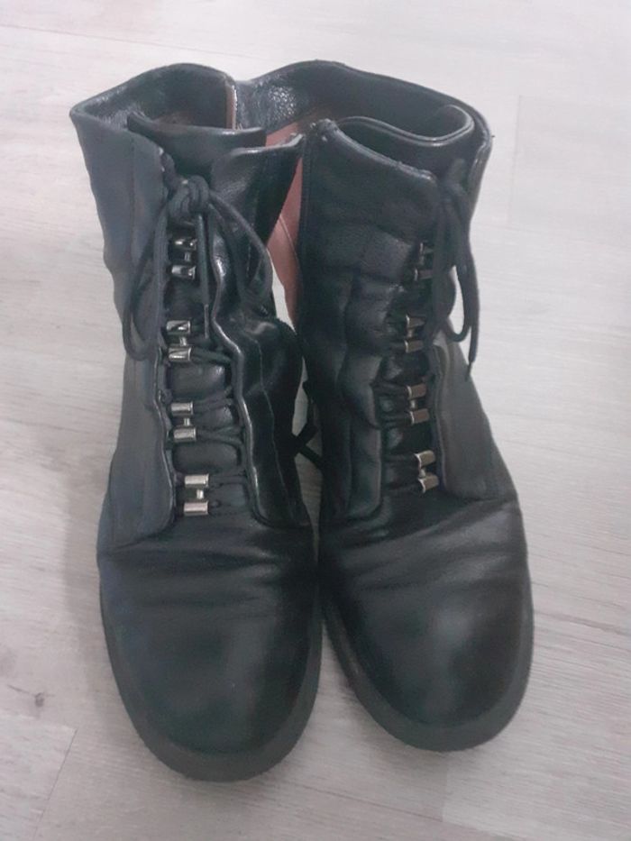 Bottines cuir noires 40 - photo numéro 2