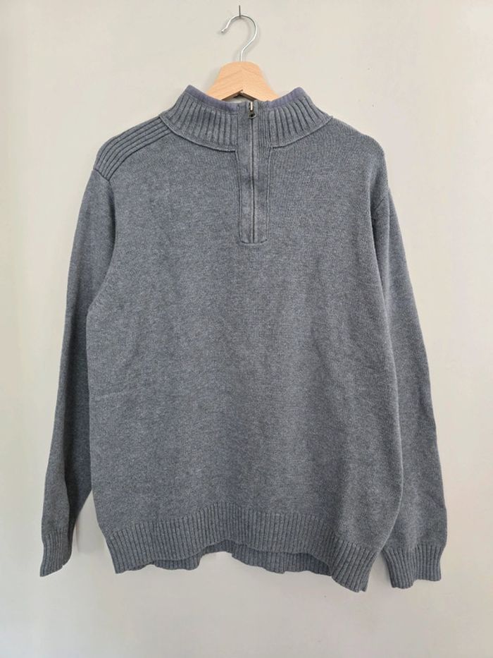 Pull Dockers gris col montant zippé coton doux homme taille M