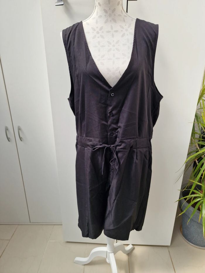 Combinaison Combi Short Noir Décolleté V Homme - photo numéro 2