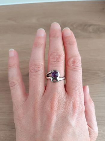 Bague argent et améthyste