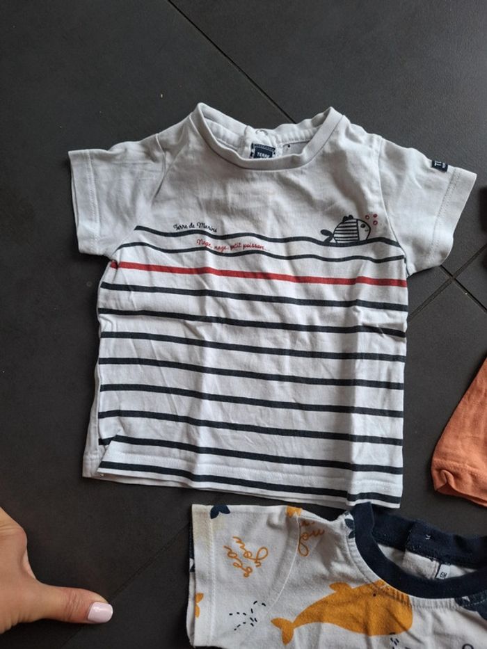 Lot de 3 tee-shirt marque terre de marins mots d'enfants 6 mois - photo numéro 3