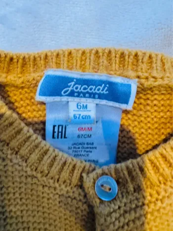 gilet moutarde jacadi 6 mois