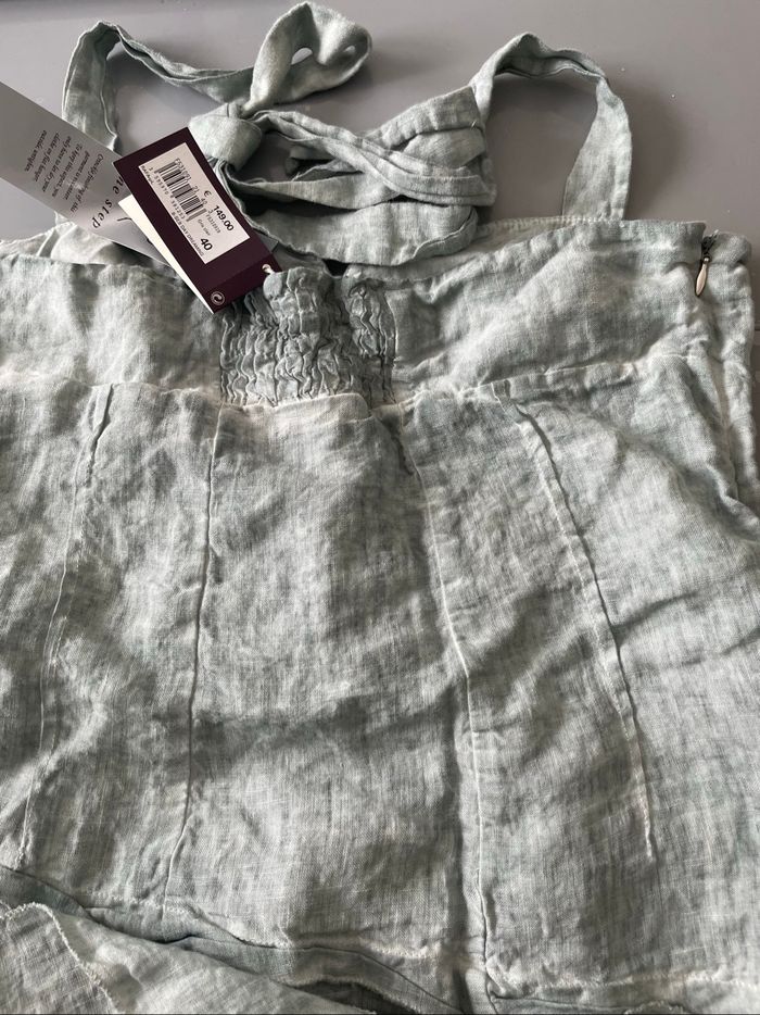 Belle robe One Step T 40 100% lin gris clair - photo numéro 3