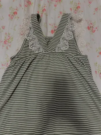 green striped lace shirt