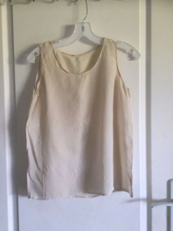 Blouse beige en soie 38