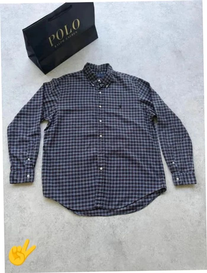 Chemise Ralph Lauren manche longue Taille L bleu noir Homme Men CHE69 - photo numéro 4