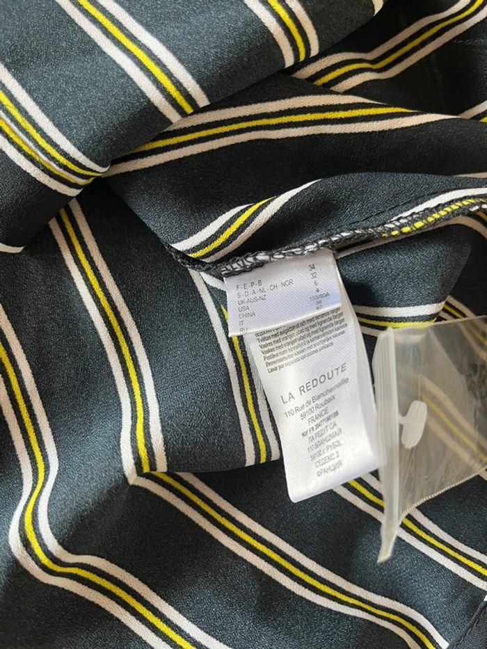 Chemise chemisier neuf manches longues fluide rayée La Redoute – Taille 34/36 - photo numéro 7