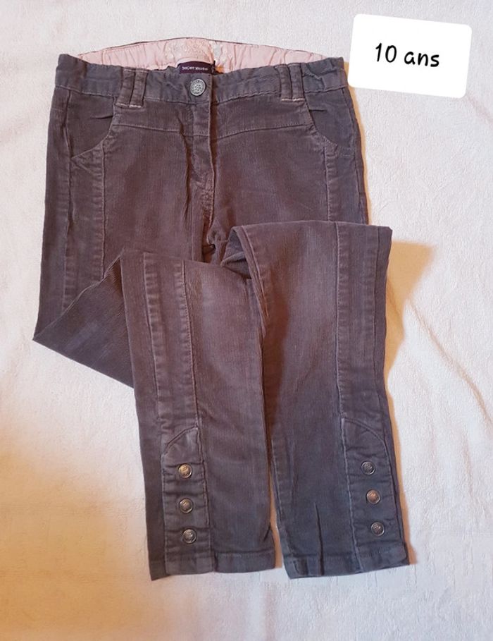 Pantalon velour sergent major 10 ans
