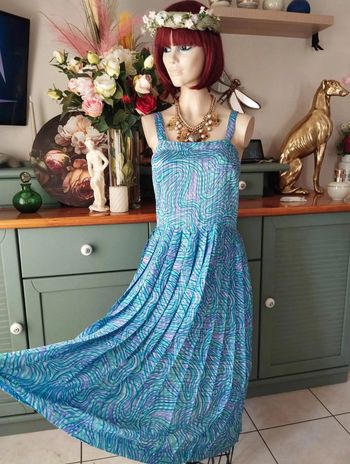 💐 Ensemble Vintage Robe & Boléro Plissés T40/42💐