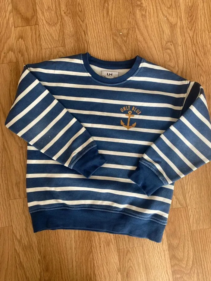 Pull col rond marinière/rayures 6ans La halle