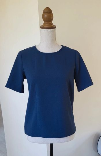 Top habillé manches courtes bleu marine Kiabi Taille 36