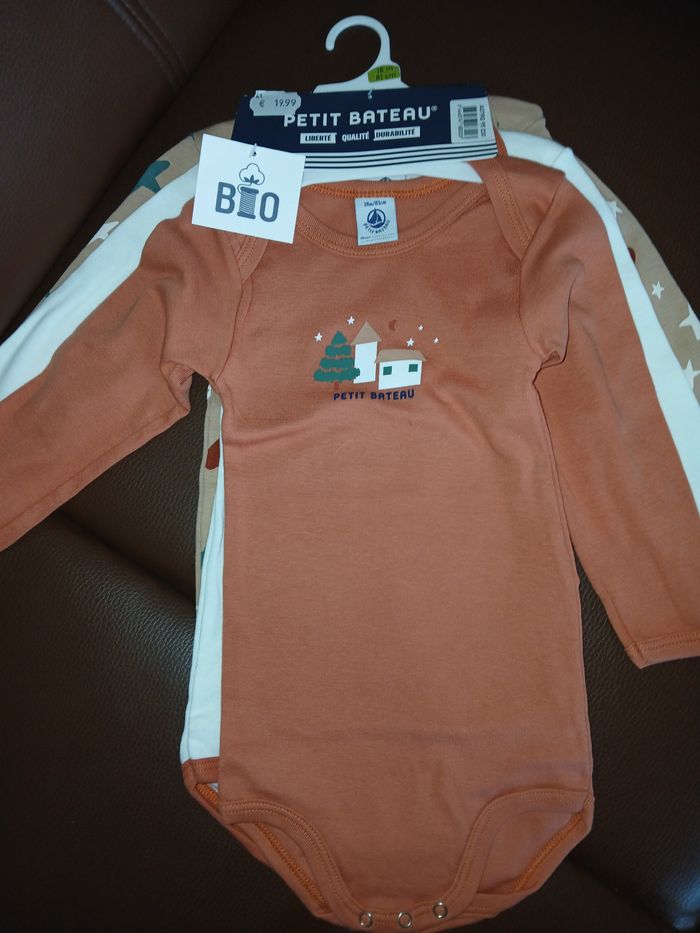 lot de 3 bodies garcon petit bateau 18 mois 81 cm