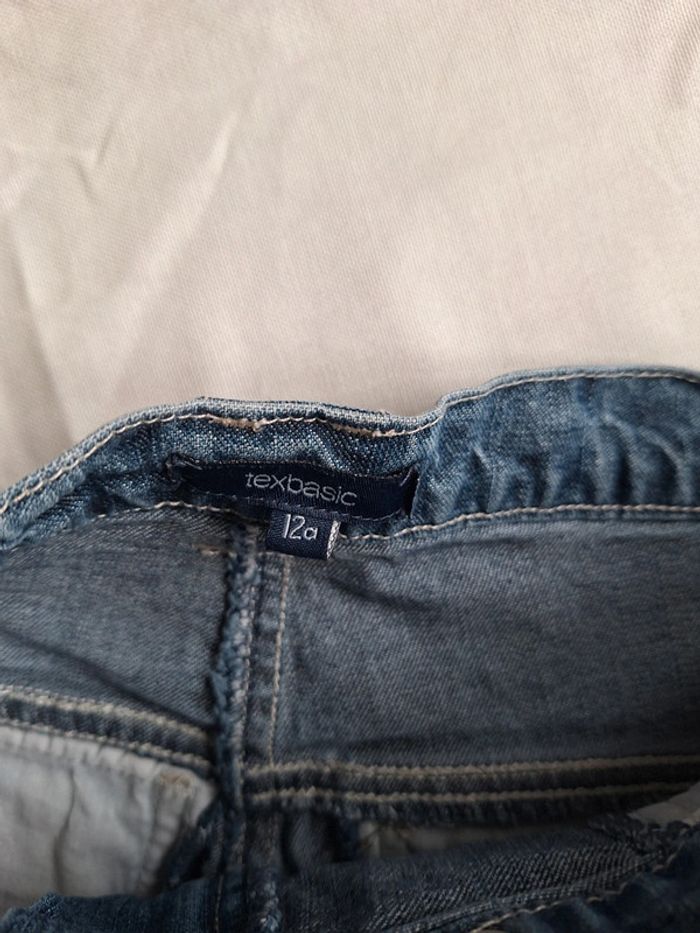 Short en jean bleu foncé texbasic 12 ans enfant fille - photo numéro 4