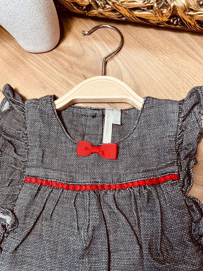 Taille 6 mois tenue 2p fille Orchestra gris noir rouge * oiseau * 🎀 - photo numéro 3