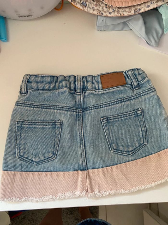 Jupe jean rose fille Zara 18/24m été - photo numéro 2