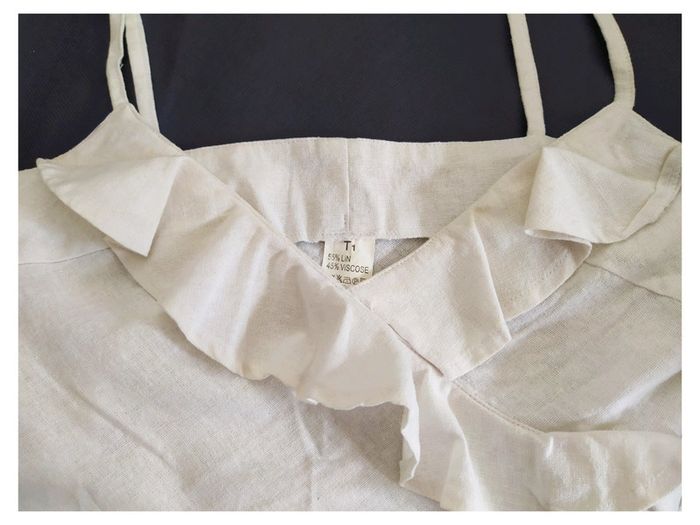 Top 100% lin blanc - photo numéro 4